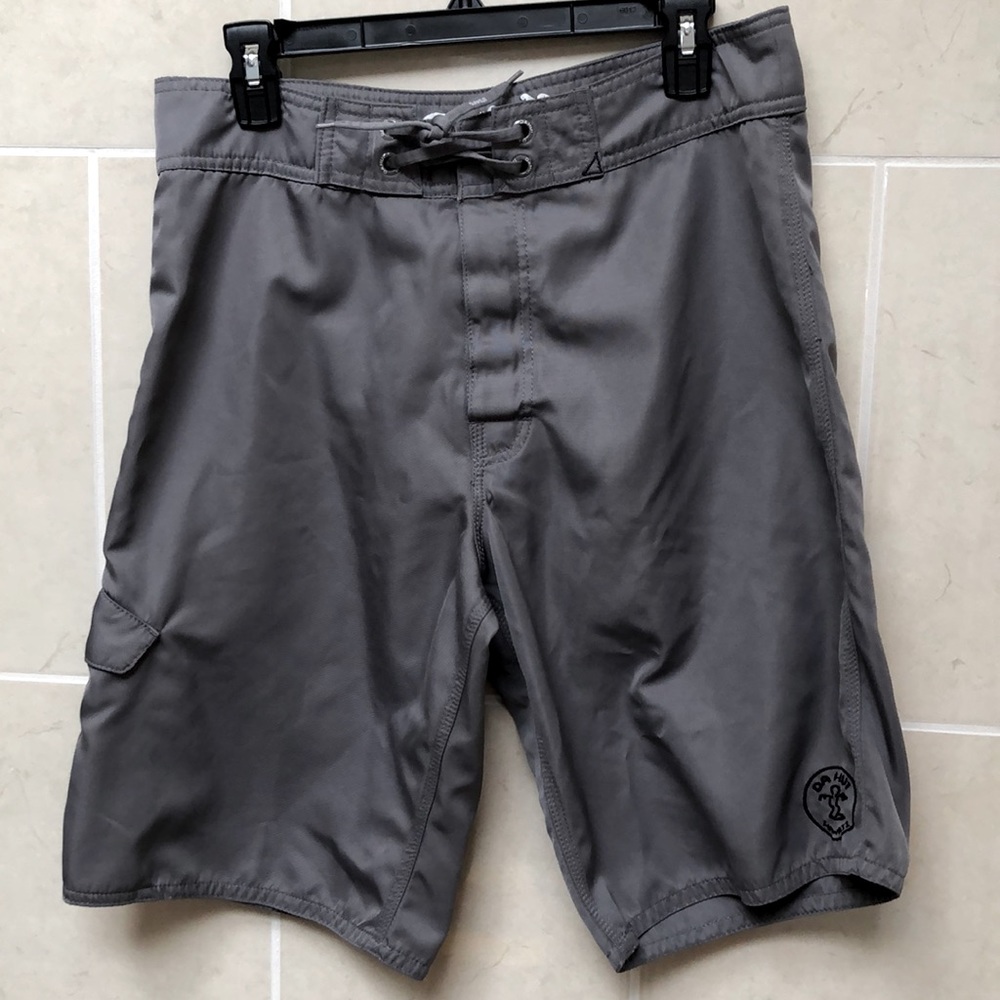 Da Hui Cargo Surf Board Shorts Gray Sz 32